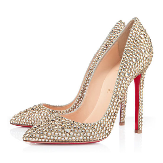 Christian Louboutin Pigalle 120mm Strass Pumps Gold | Louboutin Sale