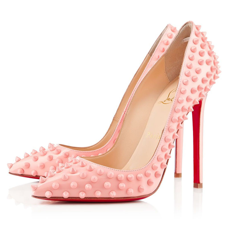 Christian Louboutin Pigalle Spikes 120mm Patent Baby Pink | Louboutin Sale