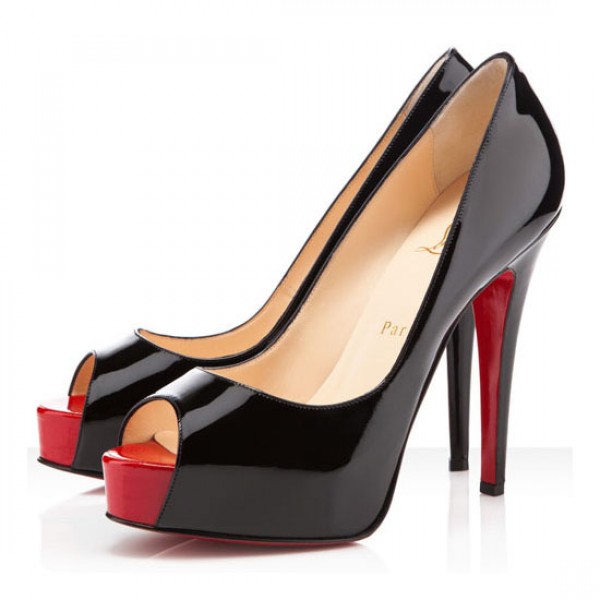 Christian Louboutin Hyper Prive 120mm Patent Pumps Black/Red ...