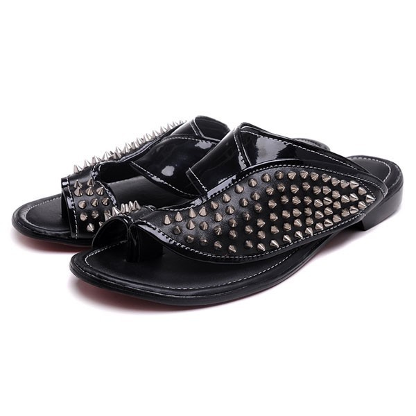 Men&#39;s Christian Louboutin Summer Fashion Sandals Black | Louboutin Sale