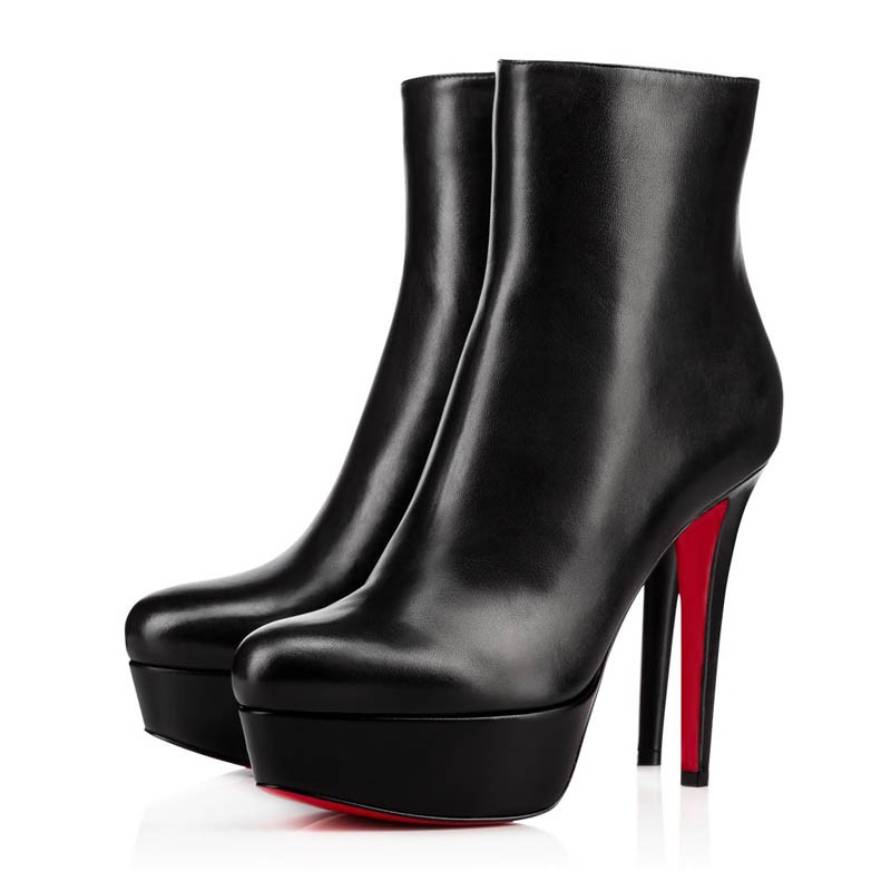 Christian Louboutin Bianca Booty 120mm Leather Black Louboutin Sale