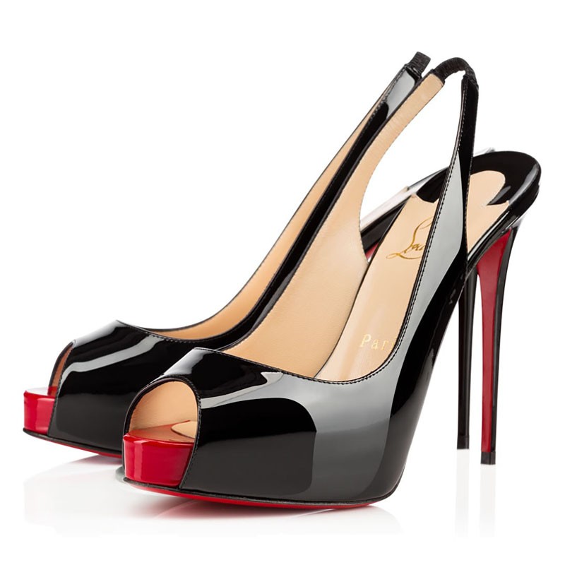 Christian Louboutin Pivate Number 120mm Slingbacks Black/Red ...