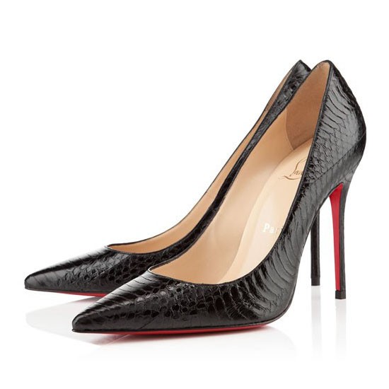 Christian Louboutin Decollete 554 100mm Watersnake Black | Louboutin Sale