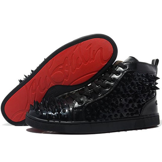 Men's Christian Louboutin Louis Pik Pik High Top Sneakers Black ...