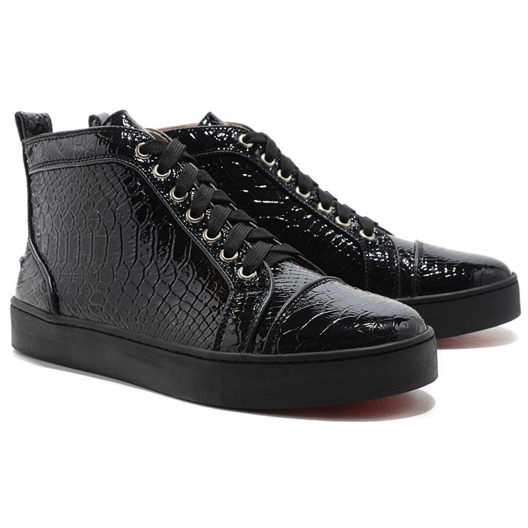 Christian Louboutin Louis Python High Top Sneakers Black | Louboutin Sale